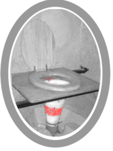 A disgusting loo made out of an upturned traffic cone